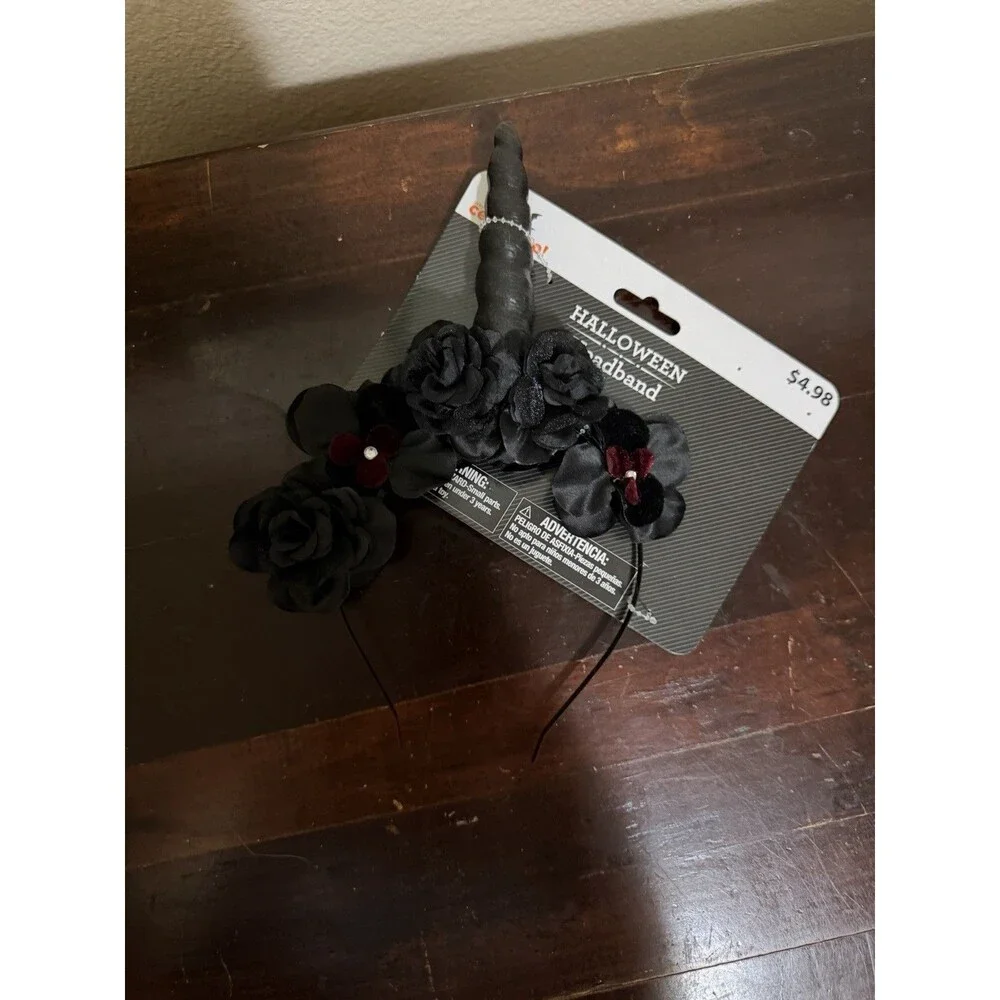 Halloween Unicorn Headband Black NWT One Size